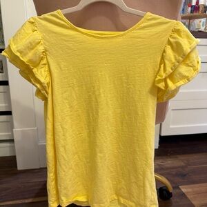 St. John's Bay Sunny Yellow Ruffle Sleeve Tee